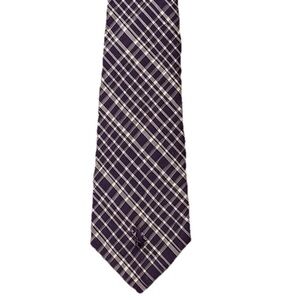 Polo Ralph Lauren Men’s Tie Purple Plaid 100% Cotton Handmade USA